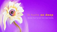 Banner floral template vector, psychedelic abstract design with romantic quote