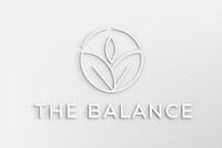 Editable spa business logo vector with the balance text