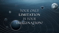 Aesthetic galaxy inspirational template vector with quote blog banner