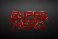 Red superhero text typography illustration