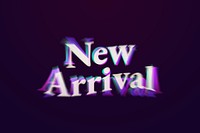 New arrival shopping word in anaglyph text typography