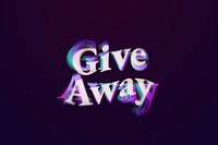 Giveaway word in anaglyph text typography