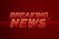 Breaking news 3D neon speed red text typography illustration