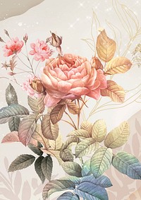 Flower background, aesthetic poster vector, remixed from vintage public domain images