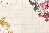 Flower background aesthetic border vector, remixed from vintage public domain images