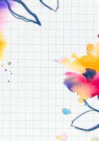 Flower poster, watercolor background psd