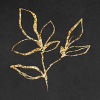 Gold leaf hand drawn illustration vector, remixed from vintage public domain images