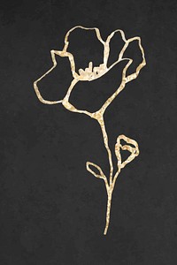 Gold flower hand drawn illustration vector, remixed from vintage public domain images
