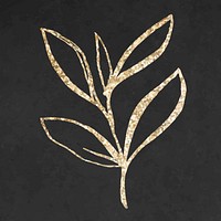 Gold leaf hand drawn illustration vector, remixed from vintage public domain images