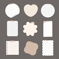 Sticky note vector element set, feminine digital sticker packs