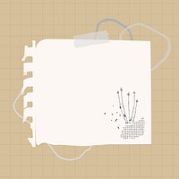 Digital note vector white paper element in memphis style