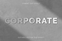 Cement texture text effect vector editable template