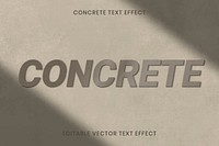 Concrete texture text effect vector editable template