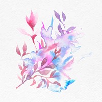 Watercolor leaf pink floral vector spring seasonal graphic