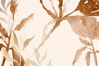 Brown watercolor leaf background aesthetic autumn season