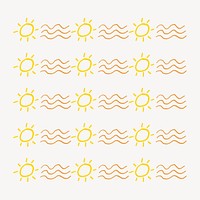 Sun illustration brush vector doodle seamless pattern brush set