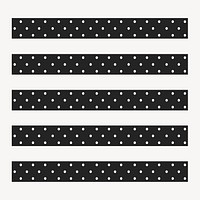 Polka dots brush illustration vector seamless pattern set