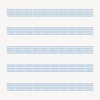 Blue stripes illustrator brush vector seamless pattern set