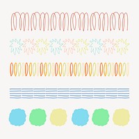 Doodle pattern brush illustration vector seamless set