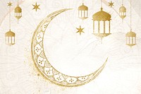 Gold Ramadan moon, festive background design psd