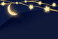 Ramadan aesthetic border, moon background design psd