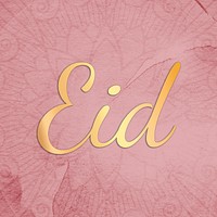 Eid typography, Islamic festival greeting psd