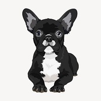 French bulldog, puppy illustration psd