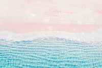 Beach waves background, pastel glitter design