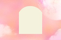 Arch frame background, dreamy pink design vector