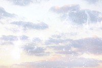 Aesthetic sky, glitter background with clouds