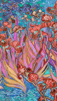 Van Gogh's Irises iPhone wallpaper, vintage artwork remixed by rawpixel