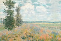 Monet's landscape background, vintage artwork remixed by rawpixel