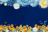 Starry Night border background, Van Gogh's artwork remixed by rawpixel vector