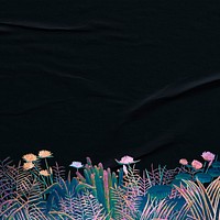 Flower border background, Henri Rousseau's artwork remixed by rawpixel
