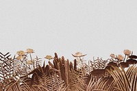 Flower border monochrome background,  Henri Rousseau's artwork remixed by rawpixel psd