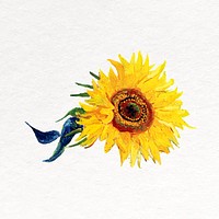 Sunflower collage element, Van Gogh's artwork remixed by rawpixel vector