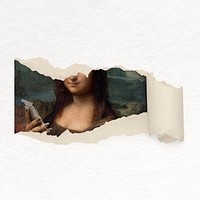 Mona Lisa collage element, Da Vinci's artwork remixed by rawpixel vector