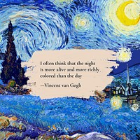 Van Gogh Instagram post template, Starry Night painting remixed by rawpixel vector