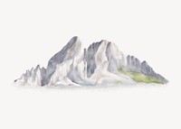 Watercolor mountain clipart, nature illustration vector