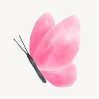 Pink butterfly clipart, watercolor design