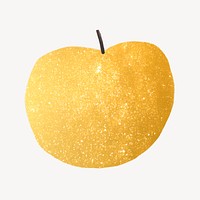 Golden apple sticker, glittery design vector