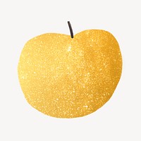 Golden apple clipart, glittery design