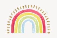 Cute rainbow clipart, watercolor design psd