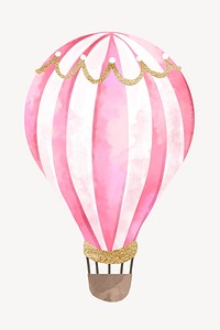 Hot air balloon clipart, watercolor design psd