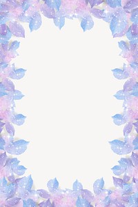 Holographic leaf frame background, white design psd