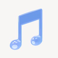 Music note 3D icon sticker psd