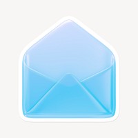 Envelope, email, message icon sticker with white border