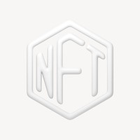 NFT blockchain 3D icon sticker psd