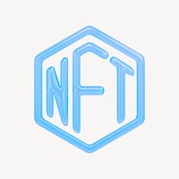NFT blockchain icon, 3D rendering illustration