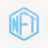 NFT blockchain 3D icon sticker psd